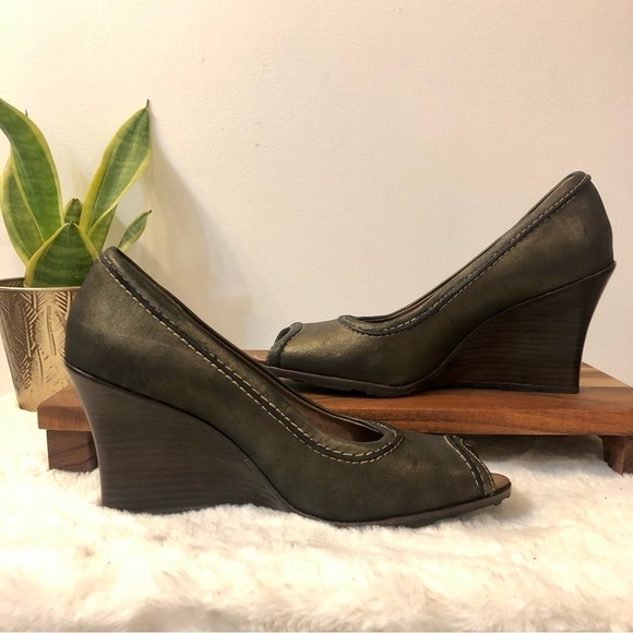 Timberland Metallic Bronze Peep Toe Wedge - Picture 7 of 10